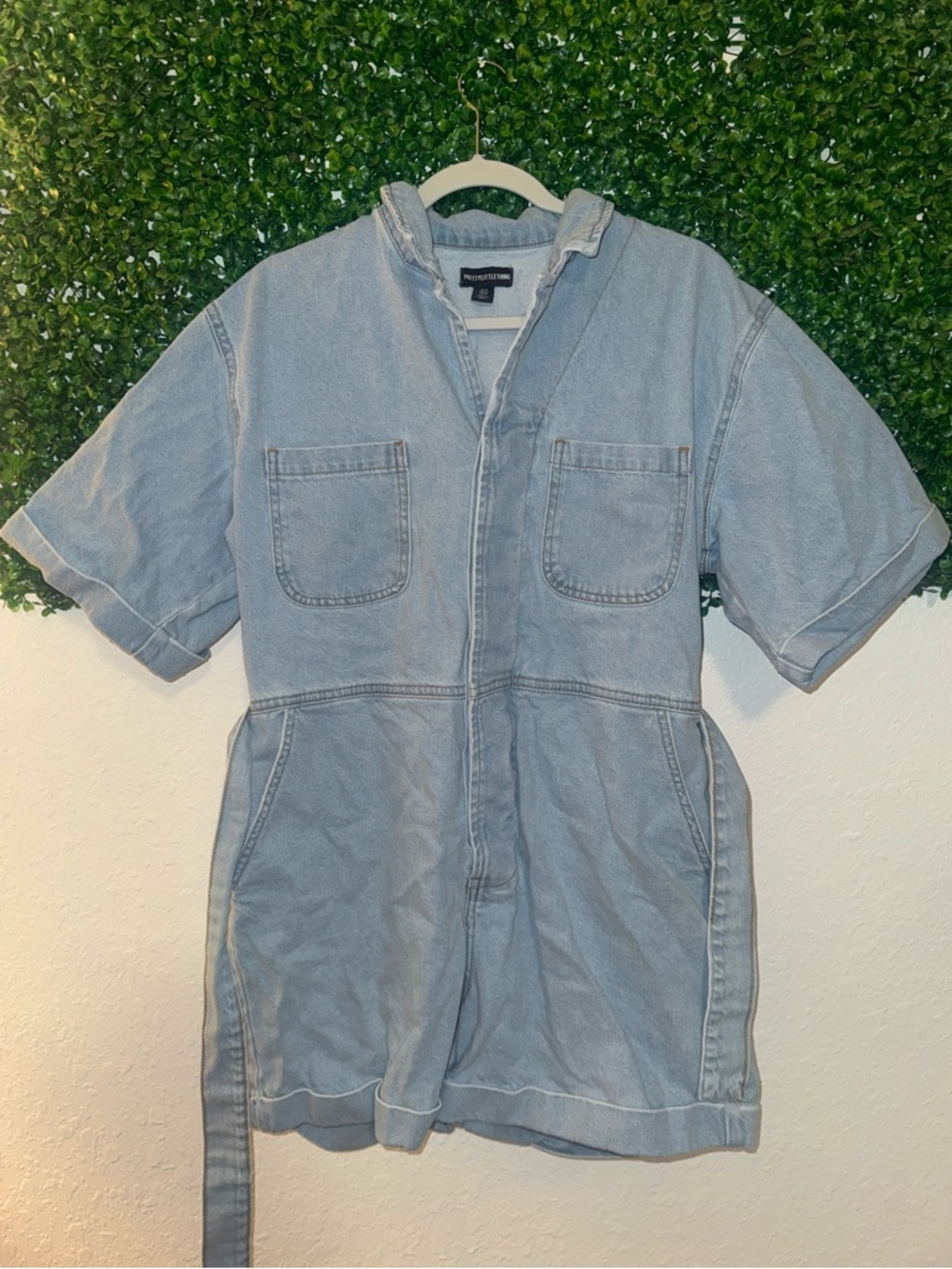 PrettyLittleThing Light Denim Romper size 14